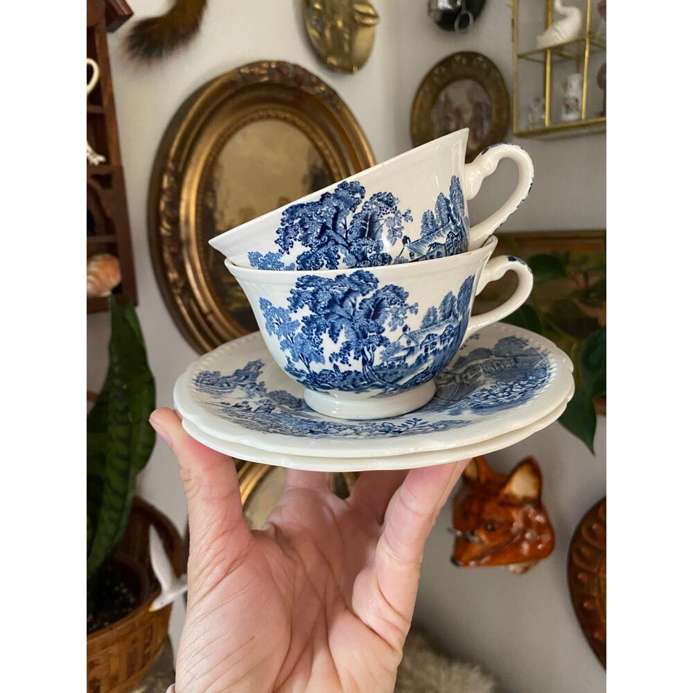 Vintage Cups And Saucers Swinnertons Staffordshire England The Ferry Collection
